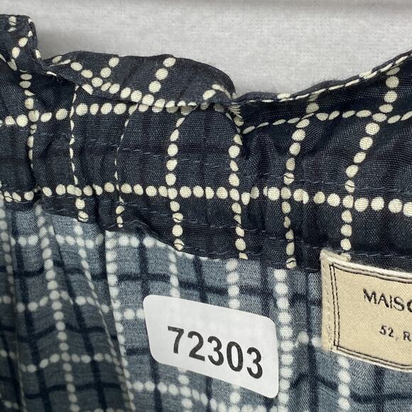 MAISON KITSUNE Skirt 36 A-Line Check Midi Button Front Viscose Black - Picture 12 of 12